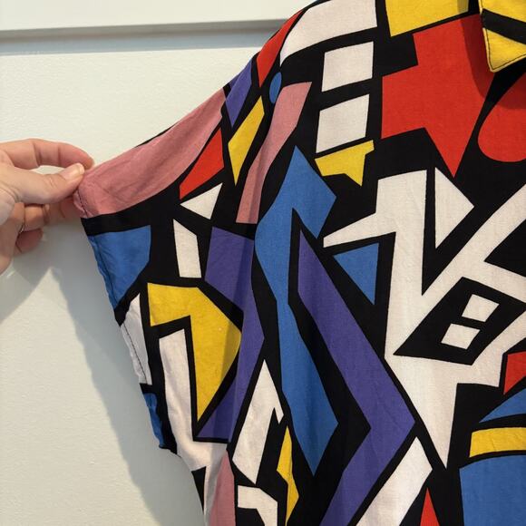 Big Dart Top Women Size US 12 Colorful Abstract Geometric Retro Graffiti Pop Art - Picture 5 of 10